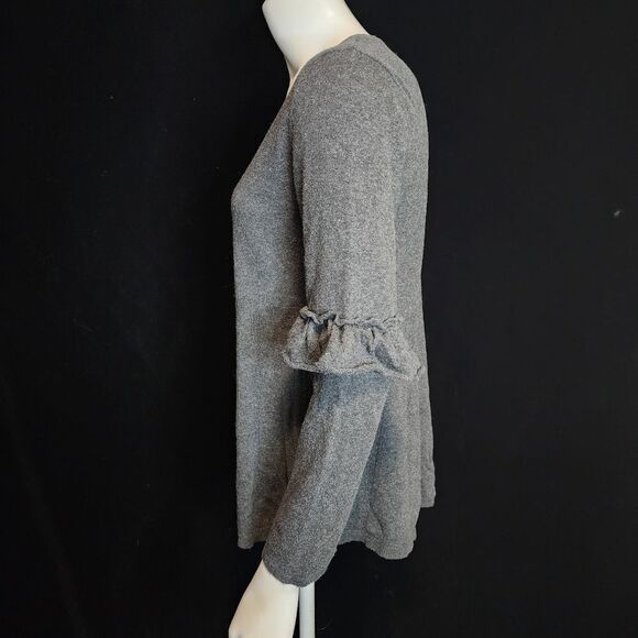 Style & Co Gray Ruffle Sleeve Sweater (PM) - Picture 4 of 6